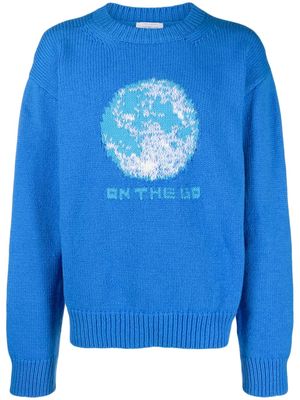 Off-White intarsia-knit wool-blend jumper - Blue