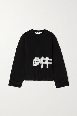 Off-White - Intarsia Wool-blend Sweater - Black