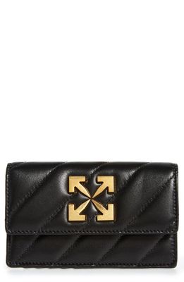 Off-White Jackhammer Quilted Leather Card Case in Fla Black
