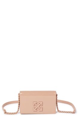 Off-White Jitney 0.5 Patent Leather Shoulder Bag in Nude