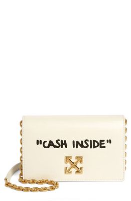 Off-White Jitney 0.5 Quote Leather Shoulder Bag in Ivory Black