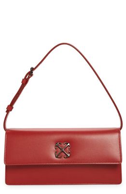 Off-White Jitney 1.0 Leather Shoulder Bag in Brick Red