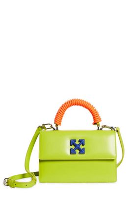 Off-White Jitney 1.4 Leather Top Handle Bag in Light Green