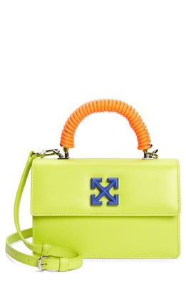Off-White Jitney Top Handle Leather Shoulder Bag in Light Green