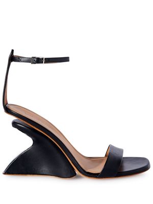 Off-White Jug wedge-heel leather sandals - Black