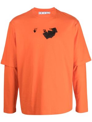 Off-White Jumbo Marker-print layered T-shirt - Orange