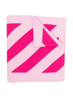 Off-White Kids Arrow diagonal-print scarf - Pink