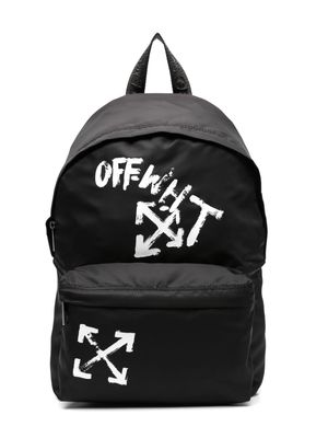 Off-White Kids Arrow logo-print backpack - Black