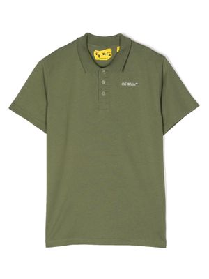 Off-White Kids Arrow-motif cotton polo shirt - Green