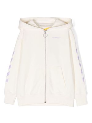 Off-White Kids Arrow-motif zip-up hoodie