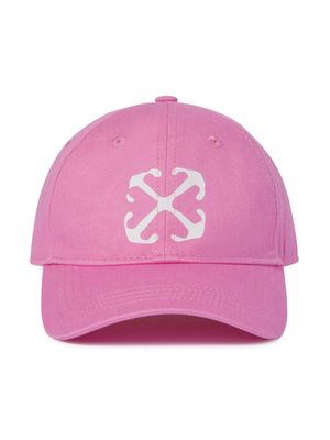 Off-White Kids Arrow-print cotton baseball cap - Pink