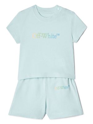Off-White Kids Arrow-print cotton short set - 4084 BLUE GLASS MULTICOLOR