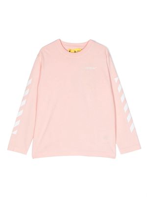 Off-White Kids Arrow-print long-sleeved T-shirt - Pink