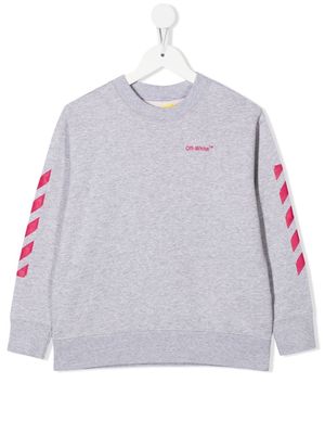 Off-White Kids arrow-print mélange sweatshirt - Grey