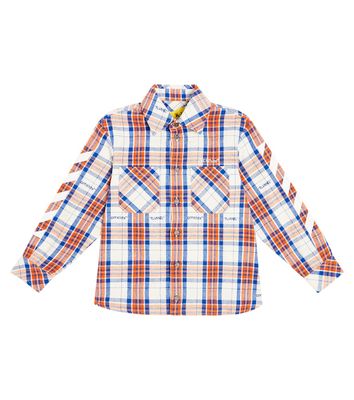 Off-White Kids Arrows checked cotton-blend shirt