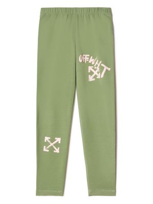 Off-White Kids Arrows logo-print leggings - Green