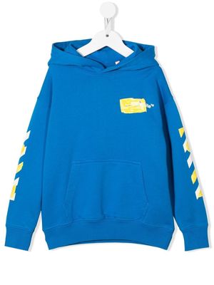 Off-White Kids Arrows-motif cotton hoodie - Blue