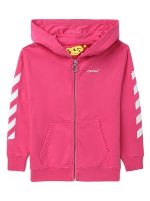 Off-White Kids Arrows motif cotton hoodie - Pink