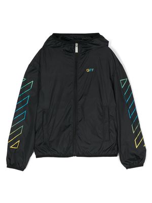 Off-White Kids Arrows-motif hooded bomber jacket - Black