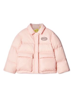 Off-White Kids Arrows-motif quilted padded jacket - Pink