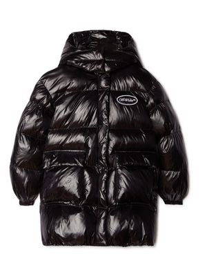 Off-White Kids Arrows-motif quilted puffer jacket - Black