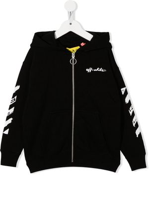 Off-White Kids Arrows-motif zip-up hoodie - Black
