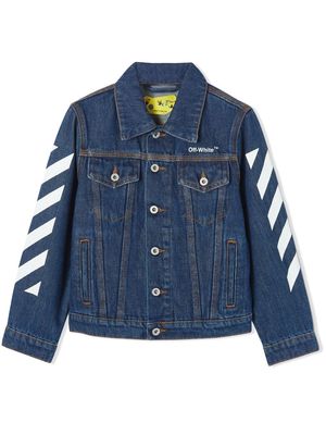 Off-White Kids Arrows-print denim jacket - Blue