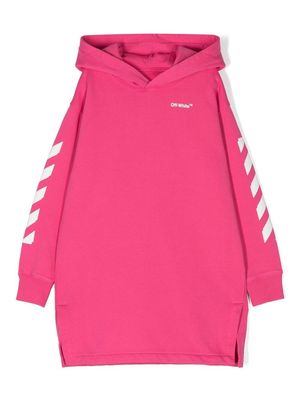 Off-White Kids Arrows print hooded dress - Pink