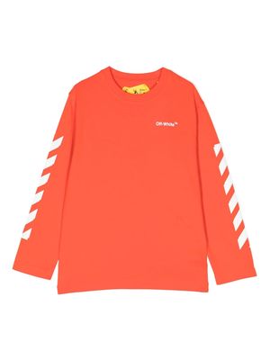 Off-White Kids Arrows-print long-sleeve T-shirt - Orange