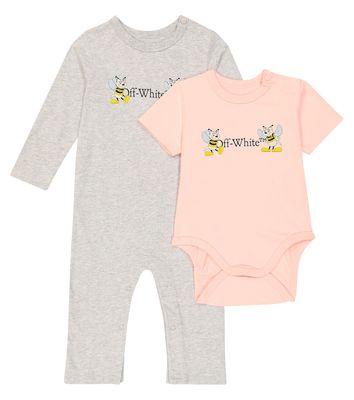 Off-White Kids Baby jersey playsuit and bodysuit set