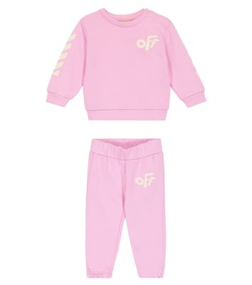 Off-White Kids Baby logo cotton sweatshirt and sweatpants set
