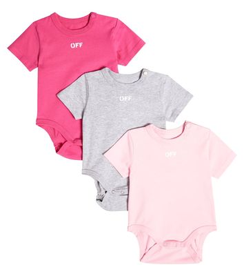 Off-White Kids Baby set of 3 cotton bodysuits