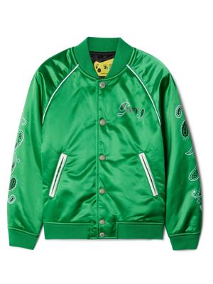 Off-White Kids bandana-print bomber jacket - Green