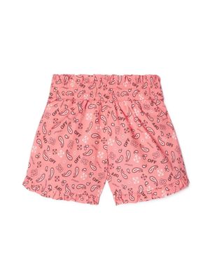 Off-White Kids Bandana-print cotton shorts - Pink