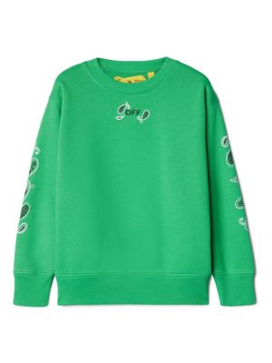 Off-White Kids bandana-print cotton sweatshirt - Green