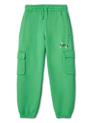 Off-White Kids Bandana-print cotton track pants - Green