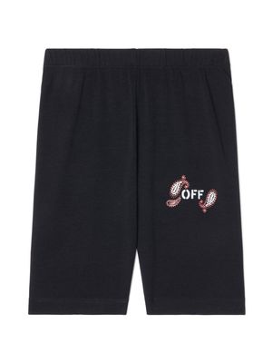 Off-White Kids Bandana-print stretch-cotton shorts - Black