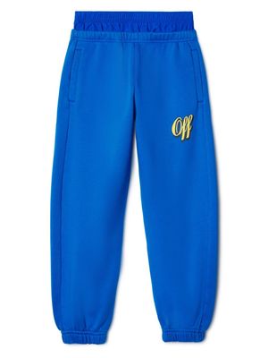 Off-White Kids Baseball double-waistband track pants - Blue