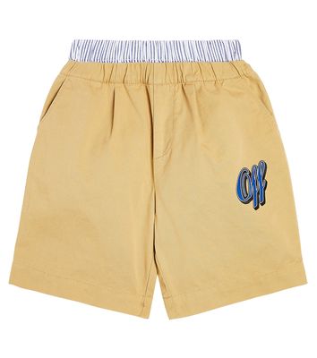 Off-White Kids Baseball Logo cotton shorts