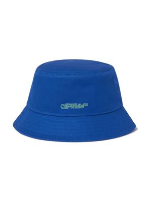 Off-White Kids Big Bookish bucket hat - Blue