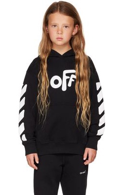 Off-White Kids Black Rounded Hoodie