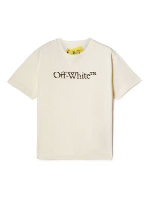 Off-White Kids Bookish Bit logo-print T-shirt - Black