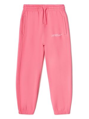 Off-White Kids Bookish logo cotton track pants - Pink