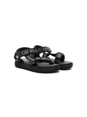 Off-White Kids Bookish logo-jacquard sandals - Black