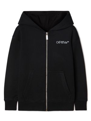 Off-White Kids Bookish logo-print hoodie - Black