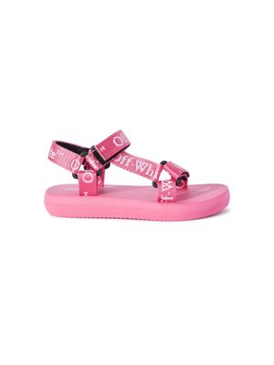Off-White Kids Bookish-print touch-strap sandals - Pink