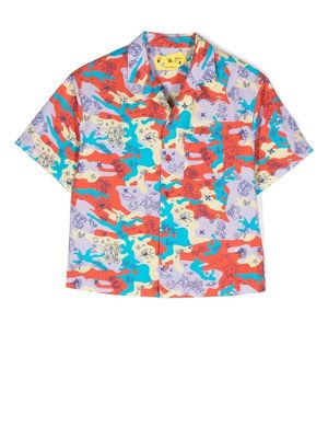 Off-White Kids camouflage-print short-sleeved shirt - Multicolour