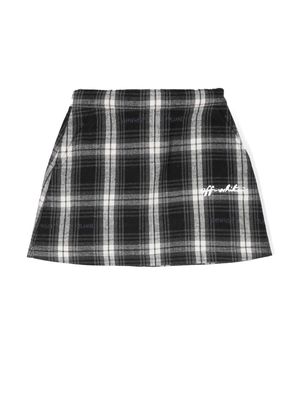 Off-White Kids check-pattern flannel skirt - Black