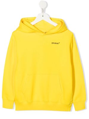 Off-White Kids cotton logo hoodie - Yellow