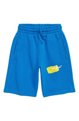 Off-White Kids' Cotton Shorts in Blue Yellow